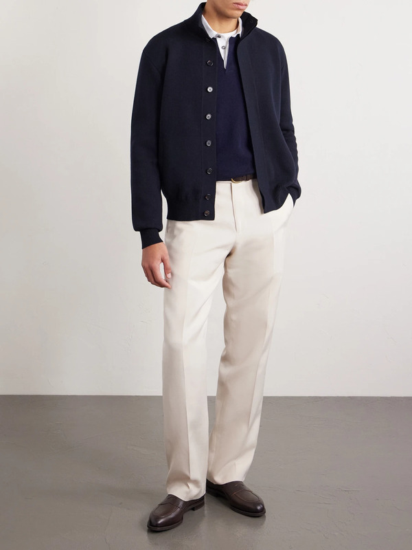  Dunhill - Cotton And Cashmere-blend Jacket - Men - Blue - M 