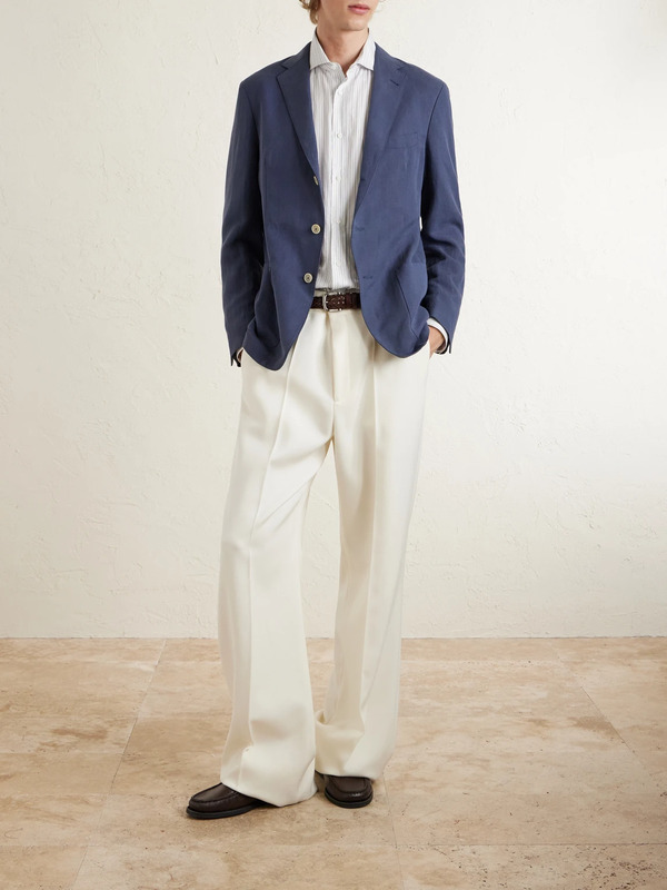  Eleventy - Lyocell And Linen-blend Suit Jacket - Men - Blue - It 54 
