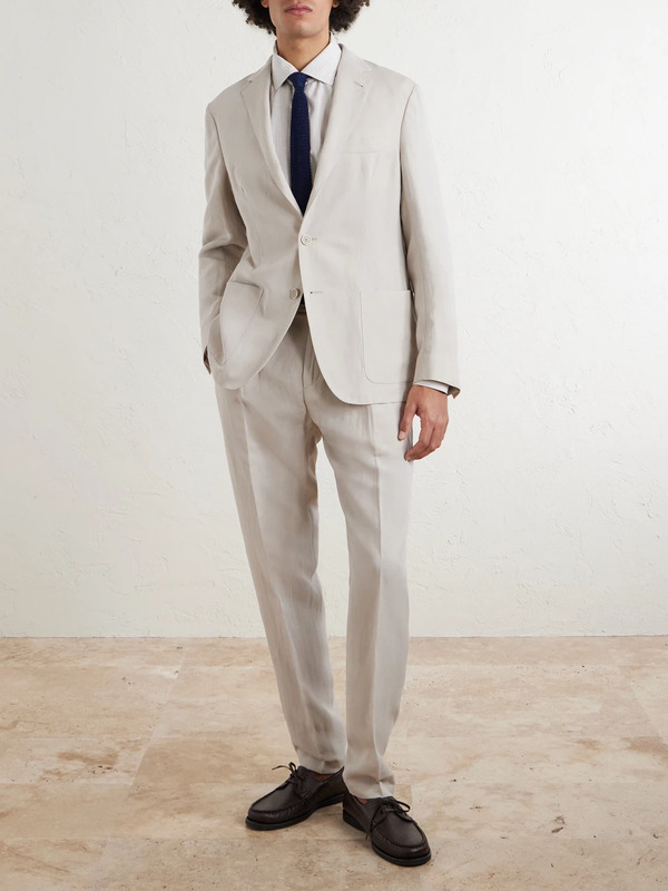  Eleventy - Lyocell And Linen-blend Suit Jacket - Men - Neutrals - It 46 