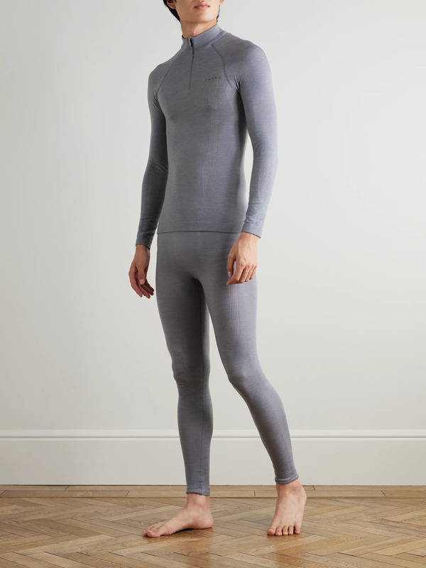  Falke - Printed Virgin Wool-blend Ski Tights - Men - Gray - S 
