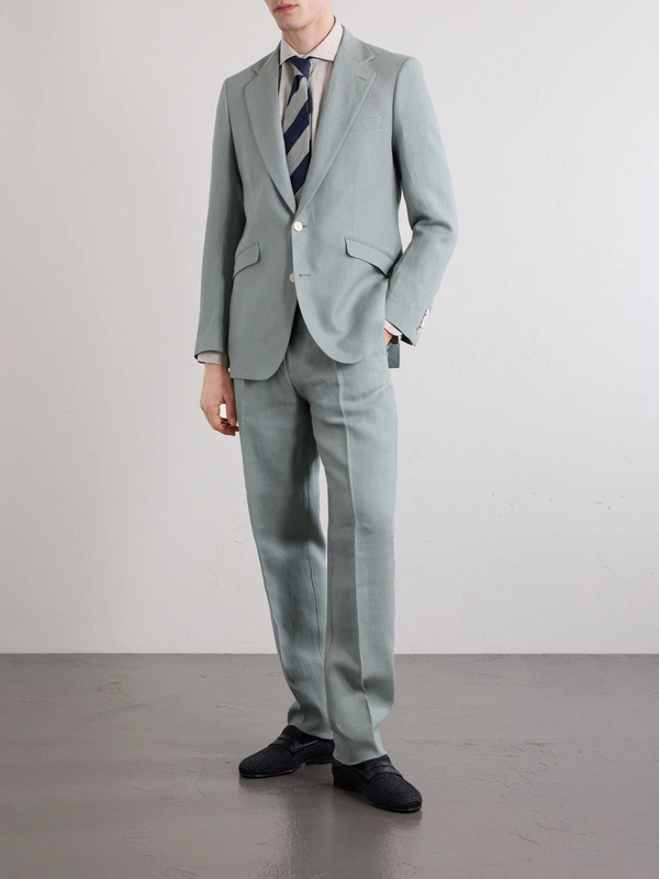  Favourbrook - Cooper Linen Suit Jacket - Men - Green - Uk/us 36 