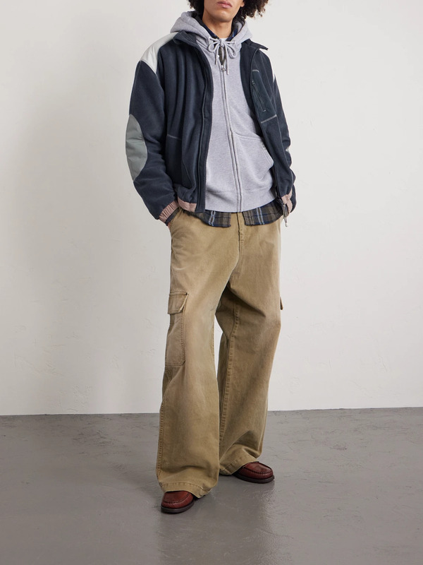  Folk - Curve Shell-trimmed Fleece Jacket - Men - Blue - S 