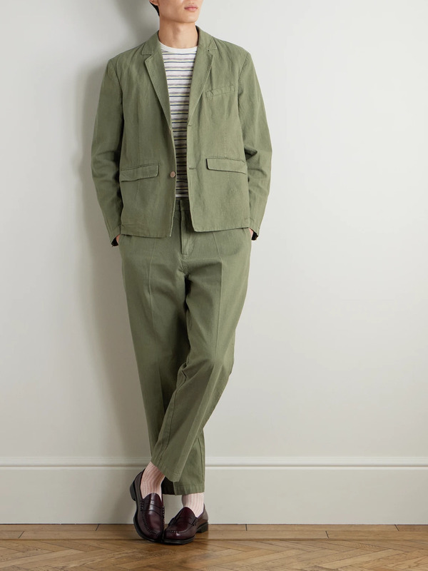  Folk - Lunar Linen And Cotton-blend Suit Jacket - Men - Green - S 