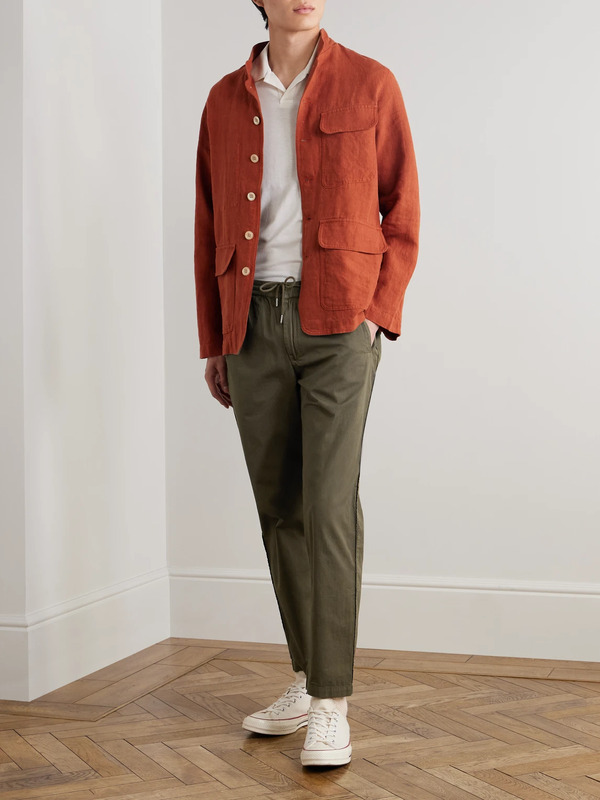  Folk - Tapered Cotton-twill Drawstring Trousers - Men - Green - 1 