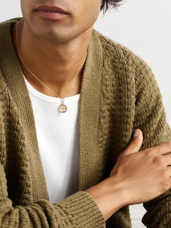  Foundrae - Internal Compass 18-karat Gold Diamond Pendant Necklace - Men - Gold 