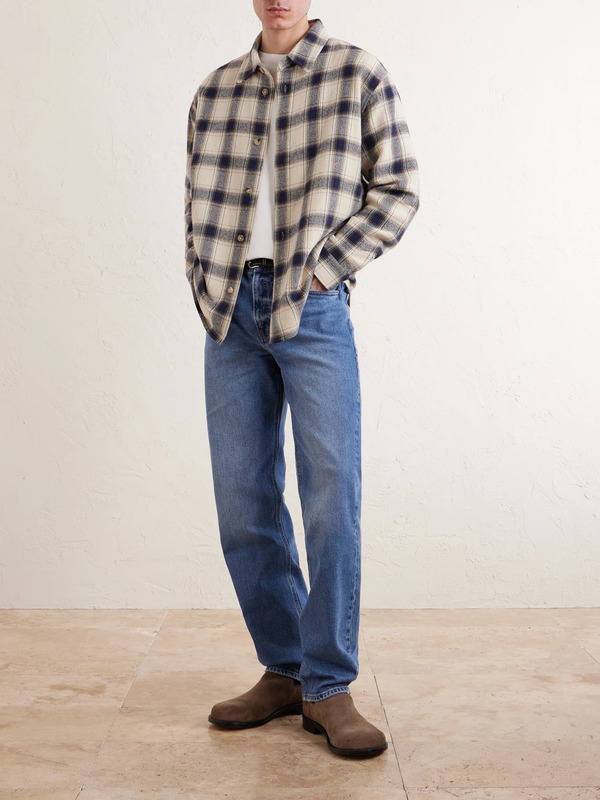  Frame - Checked Cotton-blend Flannel Overshirt - Men - Neutrals - S 