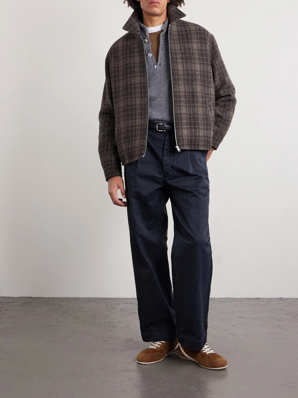  Frame - Padded Checked Virgin Wool-tweed Blouson Jacket - Men - Brown - L 