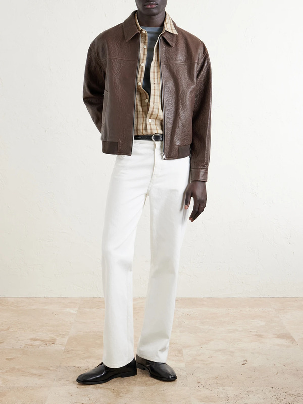  Frame - Textured-leather Bomber Jacket - Men - Brown - S 