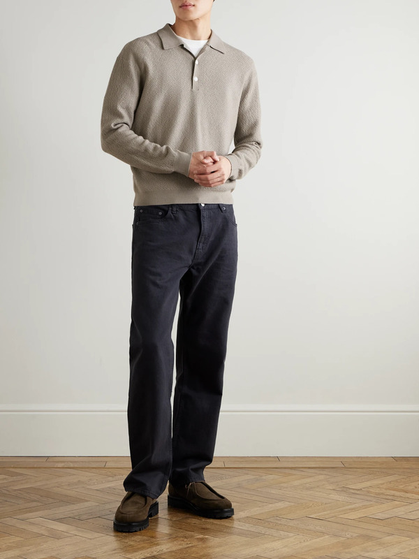  Frame - Wool Polo Sweater - Men - Gray - S 