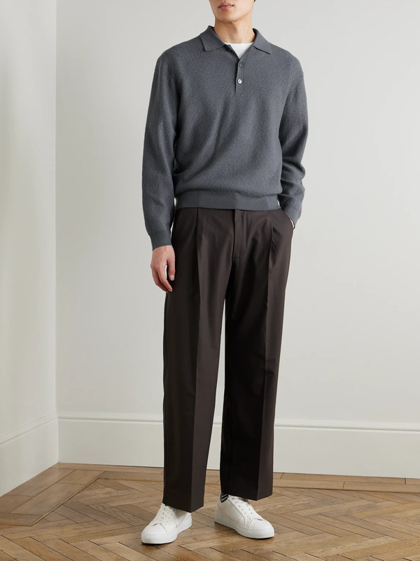  Frame - Wool Polo Sweater - Men - Gray - S 