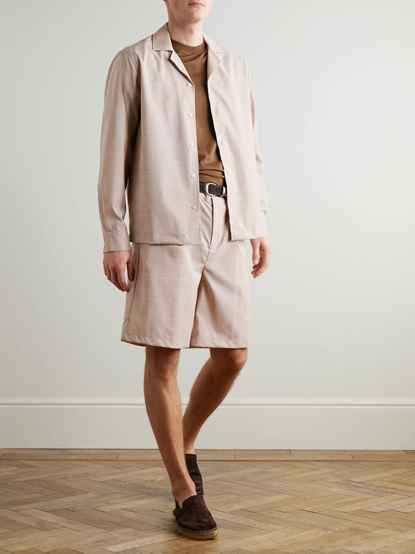  Frescobol Carioca - Serano Pleated Wool Shorts - Men - Neutrals - Uk/us 30 