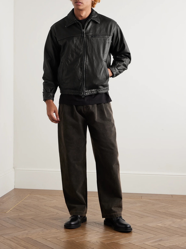  Frizmworks - Distressed Leather Jacket - Men - Black - S 