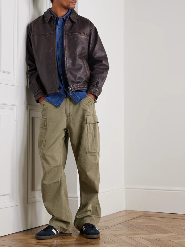  Frizmworks - Distressed Leather Jacket - Men - Brown - S 