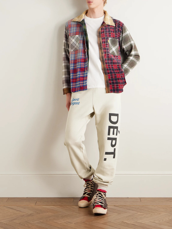  Gallery Dept. - Team Dept Tapered Embroidered Printed Cotton-jersey Sweatpants - Men - Neutrals - Xs 
