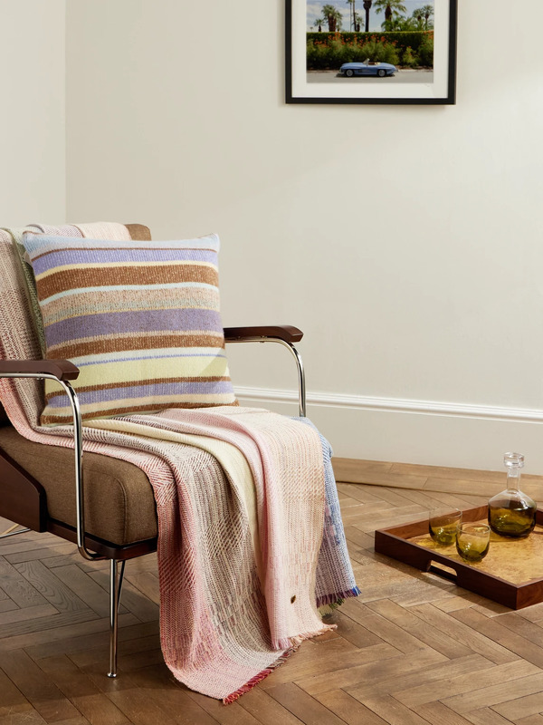  God's True Cashmere - Rainbow Fringed Embellished Cashmere Blanket - Men - Multi 