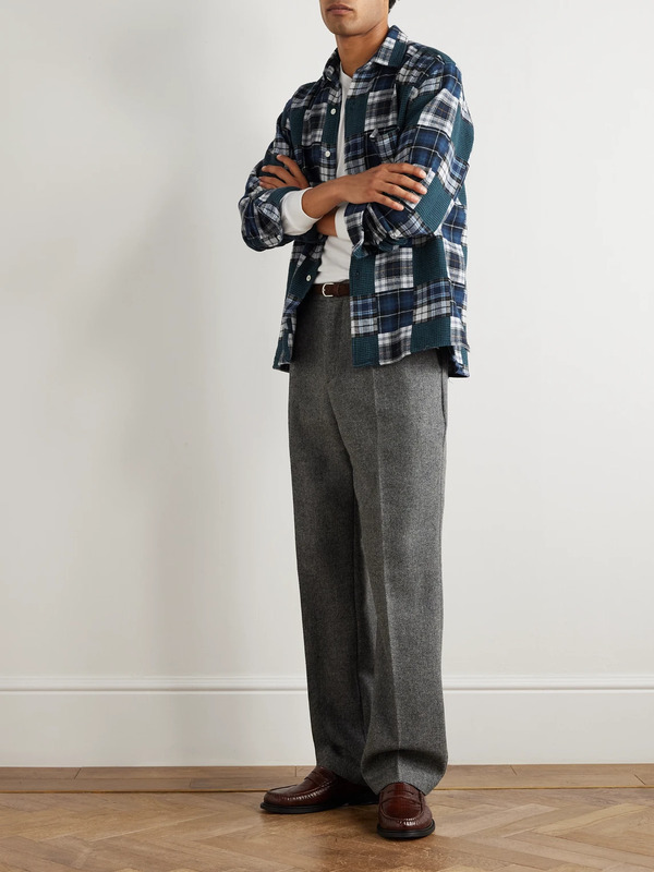  Hartford - Patt Patchwork Checked Cotton Shirt - Men - Blue - S 