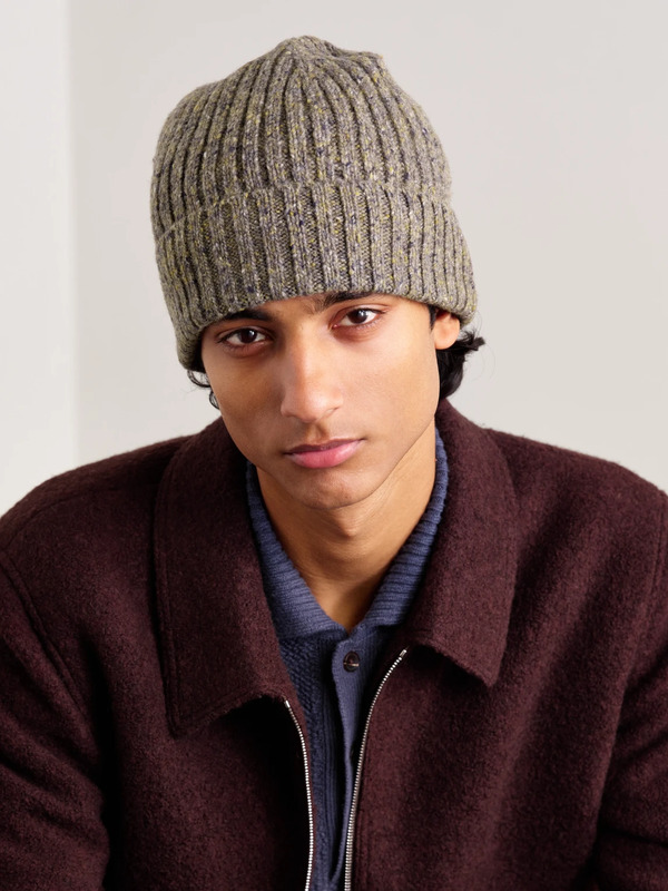  Hartford - Ribbed Wool-blend Beanie - Men - Brown 