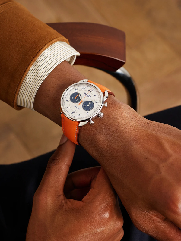  Hermès Timepieces - Arceau Chronographe Automatic 42mm Stainless Steel And Leather Watch, Ref. No. 404111ww00 - Men - White 