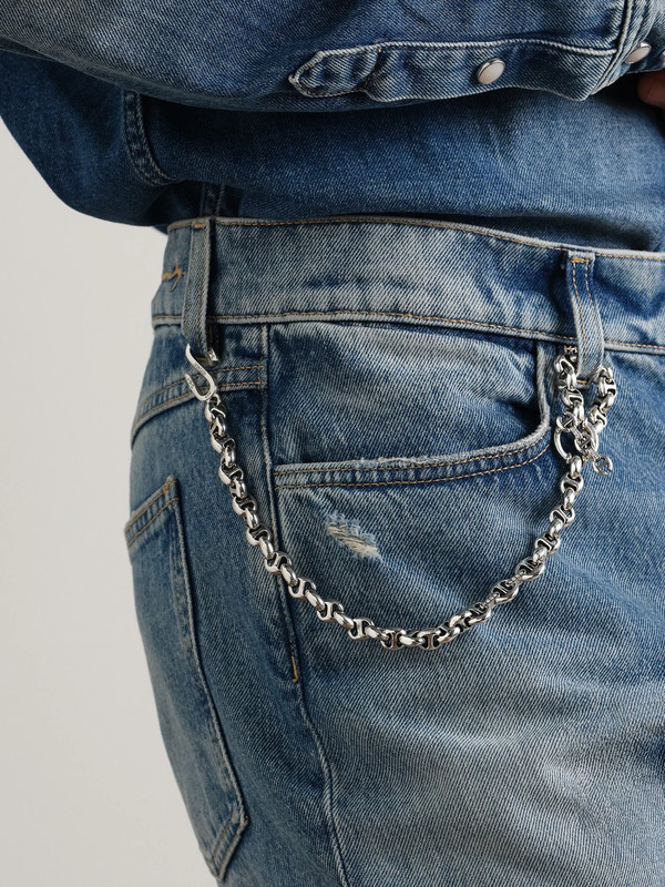  Hoorsenbuhs - Open-link™ Sterling Silver Diamond Wallet Chain - Men - Silver 