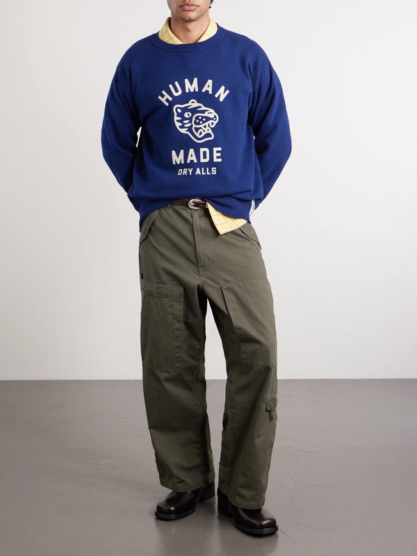  Human Made - Cotton Wide-leg Pants Trousers - Men - Green - S 