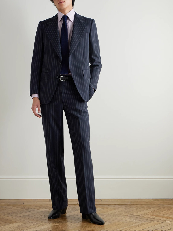  Husbands - Straight-leg Pinstriped Wool Suit Trousers - Men - Blue - Fr 36 