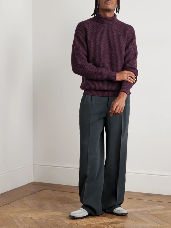  Inis Meáin - Boatbuilder Merino Wool And Cashmere-blend Rollneck Sweater - Men - Red - Xl 
