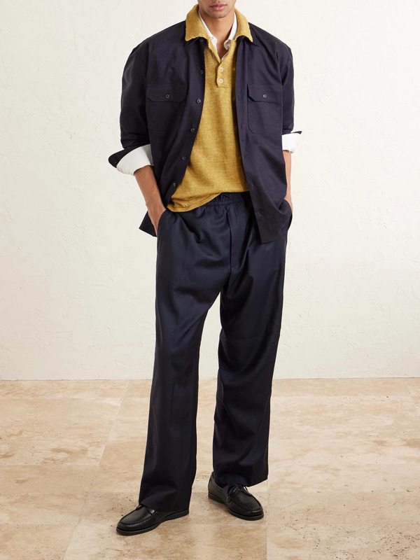  Inis Meáin - Knitted Linen Polo Shirt - Men - Yellow - M 