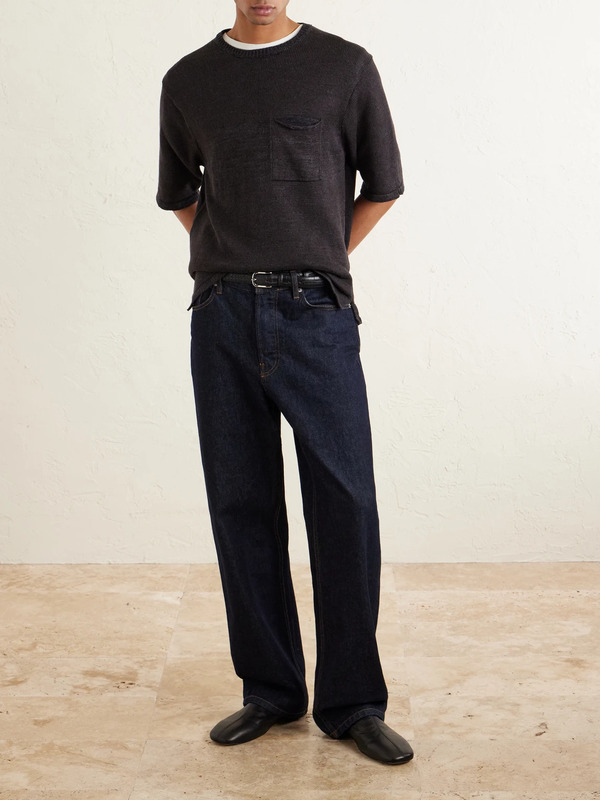  Inis Meáin - Knitted Linen T-shirt - Men - Brown - M 