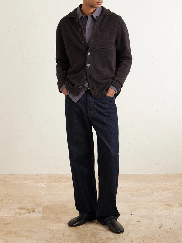  Inis Meáin - Linen Cardigan - Men - Brown - S 
