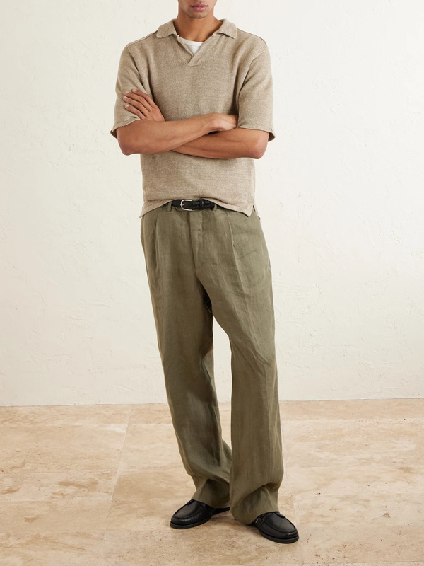  Inis Meáin - Linen Polo Shirt - Men - Neutrals - M 