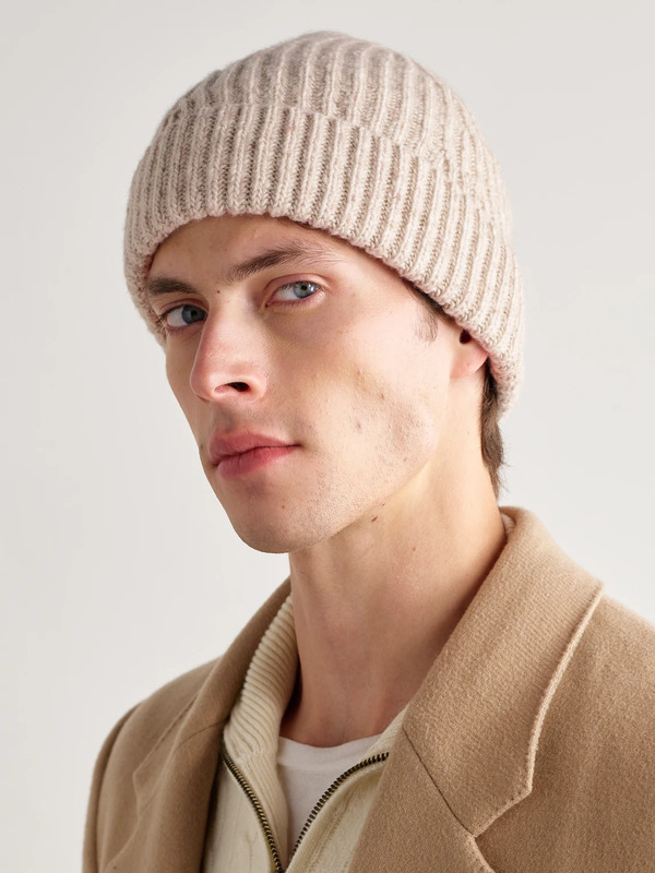  Inis Meáin - Ribbed Donegal Cashmere Beanie - Men - Neutrals 