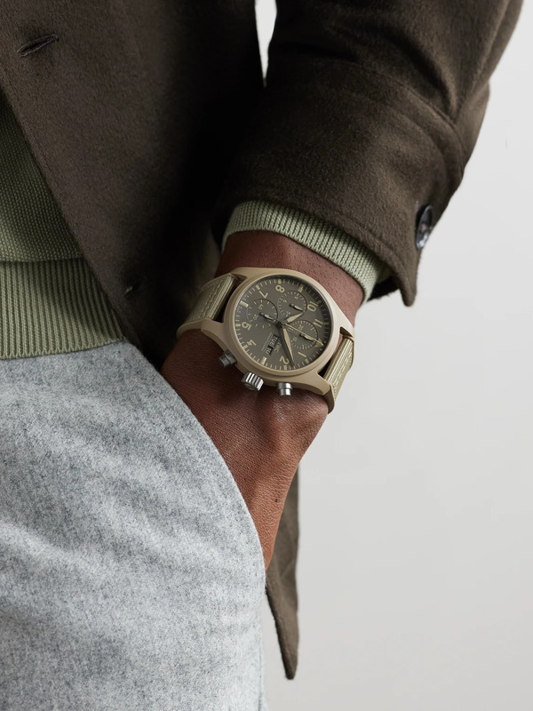  Iwc Schaffhausen - Pilot's Top Gun Mojave Desert Automatic Chronograph 41.9mm Ceramic, Rubber And Grosgrain Watch, Ref. No. Iwiw389402 - Men - Green 