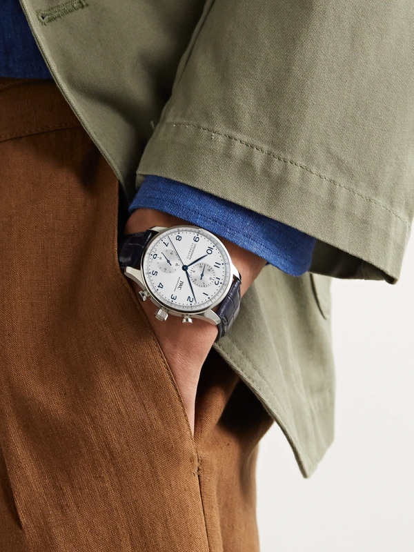  Iwc Schaffhausen - Portugieser Automatic Chronograph 41mm Stainless Steel And Alligator Watch, Ref. No. Iw371605 - Men - Silver 