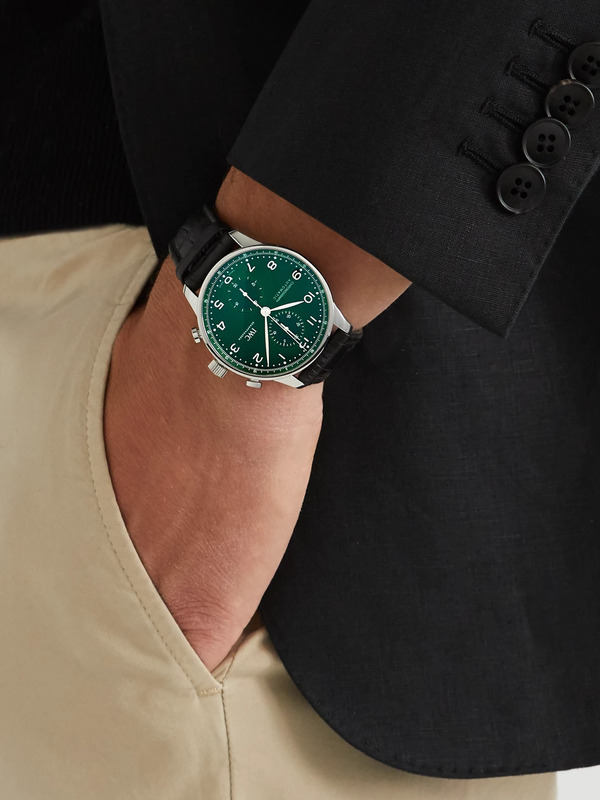  Iwc Schaffhausen - Portugieser Automatic Chronograph 41mm Stainless Steel And Alligator Watch, Ref. No. Iw371615 - Men - Green 