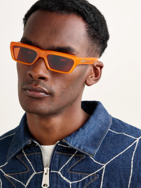  Jacques Marie Mage - Rush Rectangular-frame Acetate Sunglasses - Men - Orange 