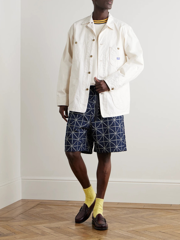  Kapital - Dojo Easy Wide-leg Belted Embroidered Denim Shorts - Men - Blue - 2 