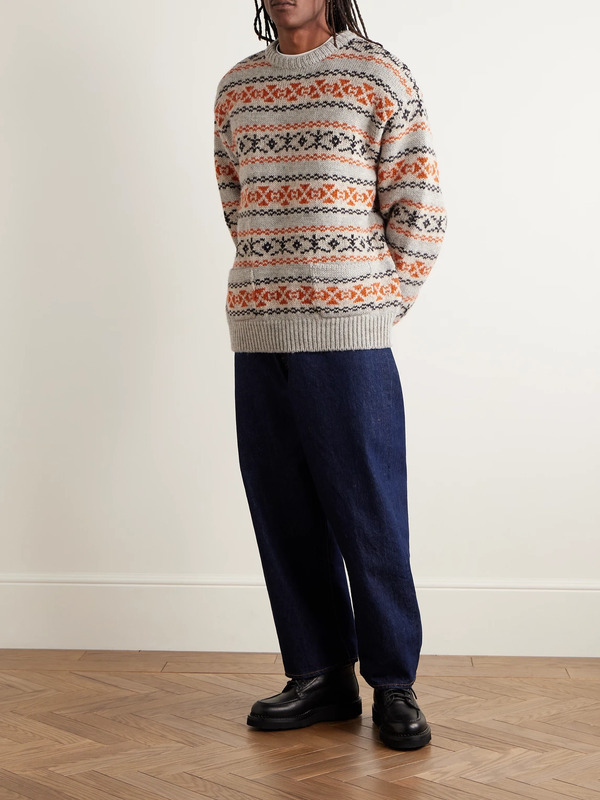  Kapital - Fair Isle Wool Sweater - Men - Orange - 1 