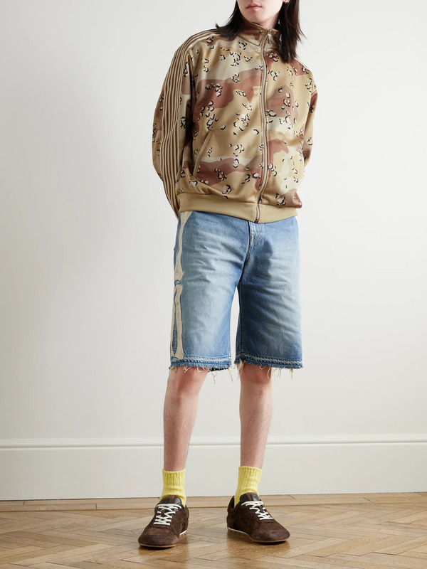  Kapital - Straight-leg Appliquéd Distressed Denim Shorts - Men - Blue - Uk/us 34 