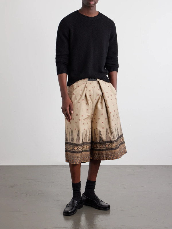  Kapital - Wide-leg Printed Cotton Shorts - Men - Neutrals - 2 