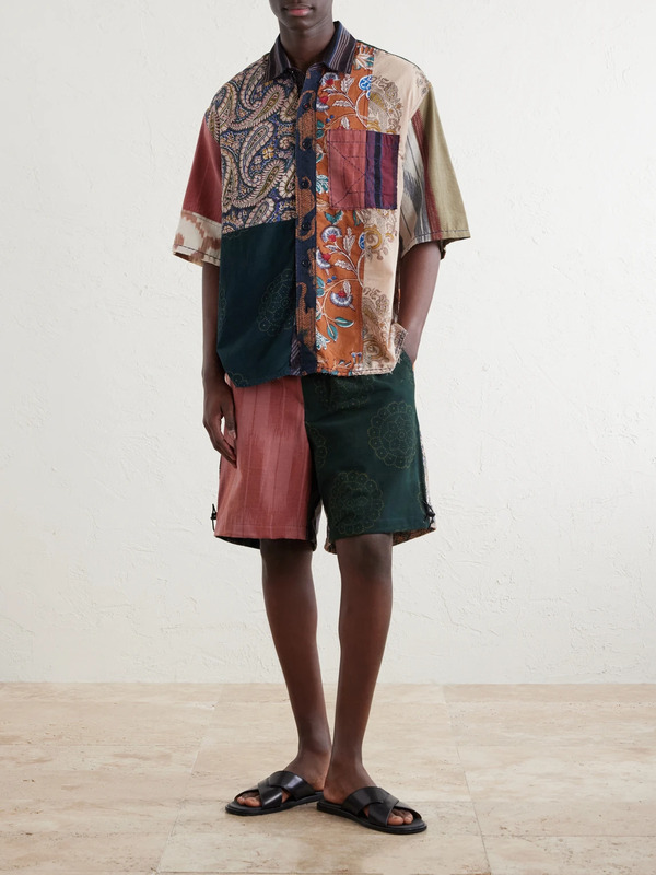  Kardo - Kami Wide-leg Belted Cotton Shorts - Men - Multi - S 