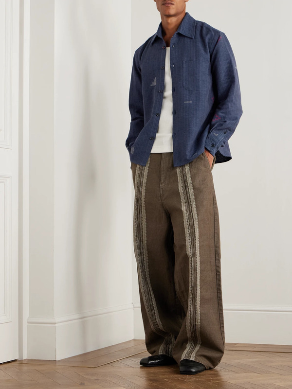  Kardo - Luis Embroidered Cotton Shirt - Men - Blue - Xl 