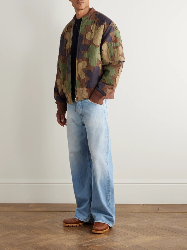  Kardo - Max Embroidered Appliquéd Cotton-seersucker Bomber Jacket - Men - Green - M 