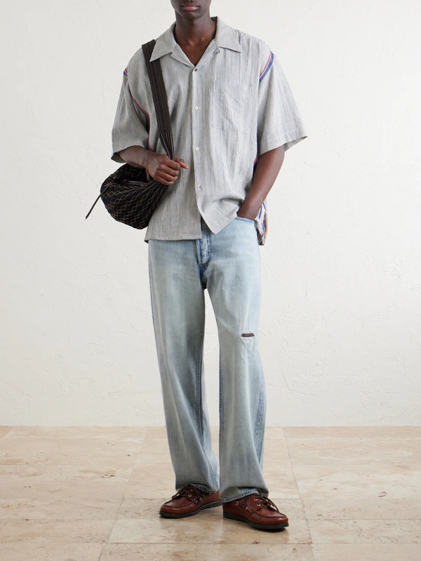 Kardo - Rohit Convertible-collar Cotton Shirt - Men - Gray - S 