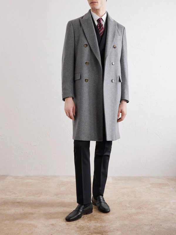  Lardini - Double-breasted Wool Coat - Men - Gray - It 46 