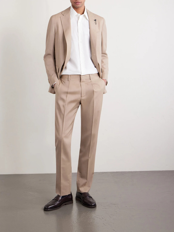  Lardini - Straight-leg Virgin Wool Suit Trousers - Men - Neutrals - It 46 