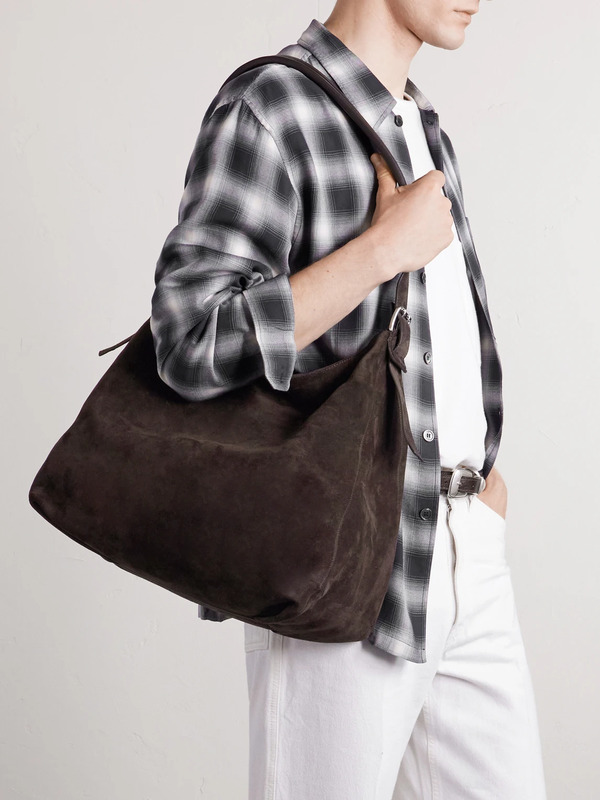  Lemaire - Suede Messenger Bag - Men - Brown 
