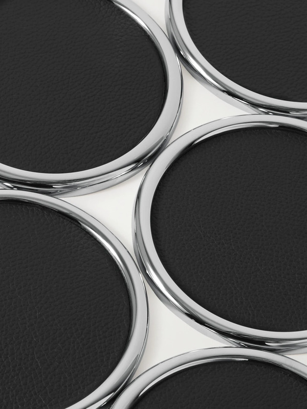  Lorenzi Milano - Set Of Six Chrome-plated, Mother-of-pearl And Full-grain Leather Coasters - Men - Silver 