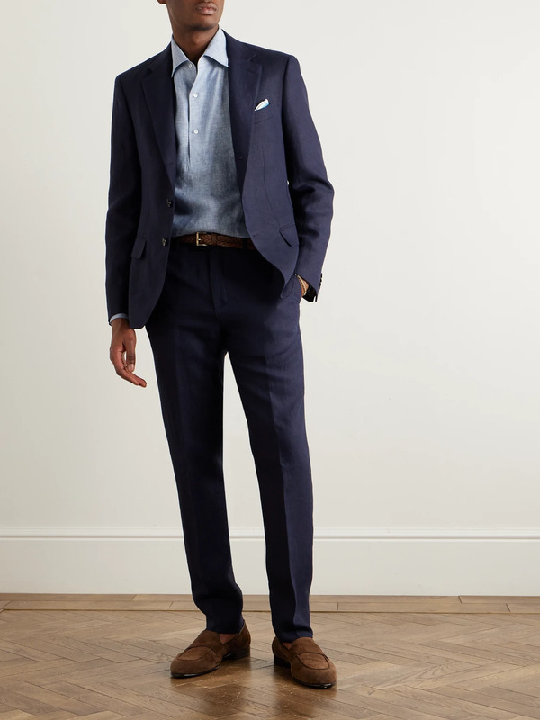  Loro Piana - Linen Suit Jacket - Men - Blue - It 52 