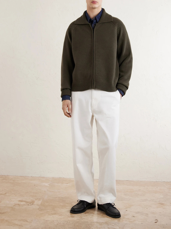  Margaret Howell - Merino Wool Zip-up Cardigan - Men - Green - M 