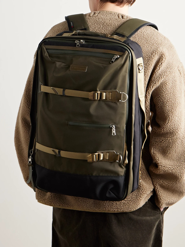  Master-piece - Potential 3way Convertible Leather And Canvas-trimmed Cordura® Mastertex Backpack - Men - Green 